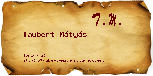 Taubert Mátyás névjegykártya